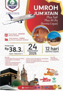 Paket Uhud, Umrah Jum'atain, Plus thaif, Plus Al Ula, Kereta Cepat , 12 hari , Btt Ahz , Keberangkatan 24 September 2025